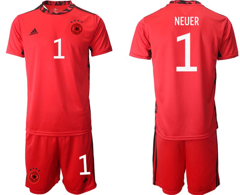 Men 2021 World Cup National Germany red goalkeeper #1 Soccer Jerseys